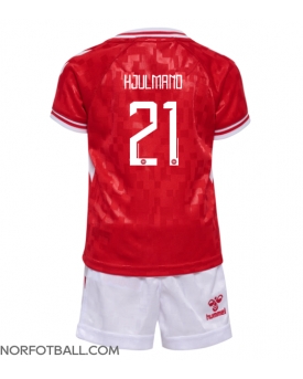 Billige Fotballdrakt Danmark Morten Hjulmand #21 Replika Hjemmedraktsett Barn EM 2024 Kortermet (med bukser)